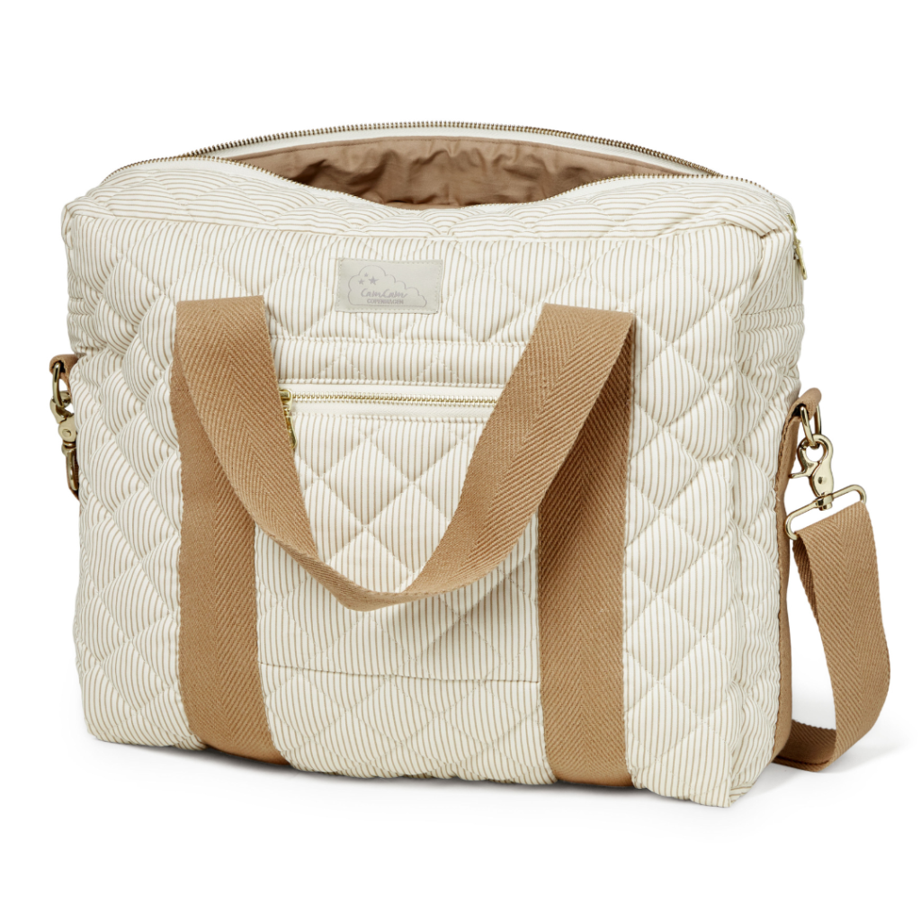 cam cam pusletaske til barnevogn classic stripes camel (2)
