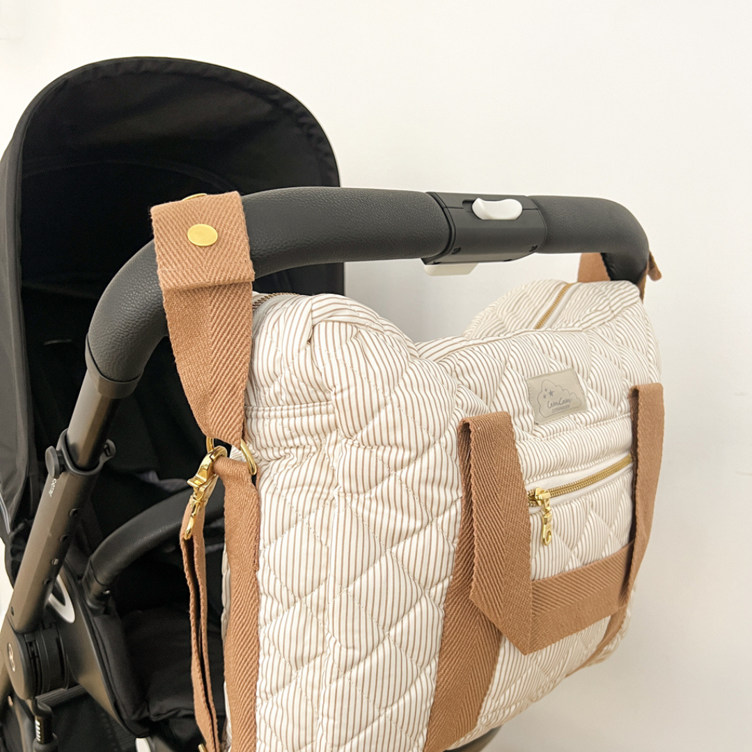 cam cam pusletaske til barnevogn classic stripes camel (2)
