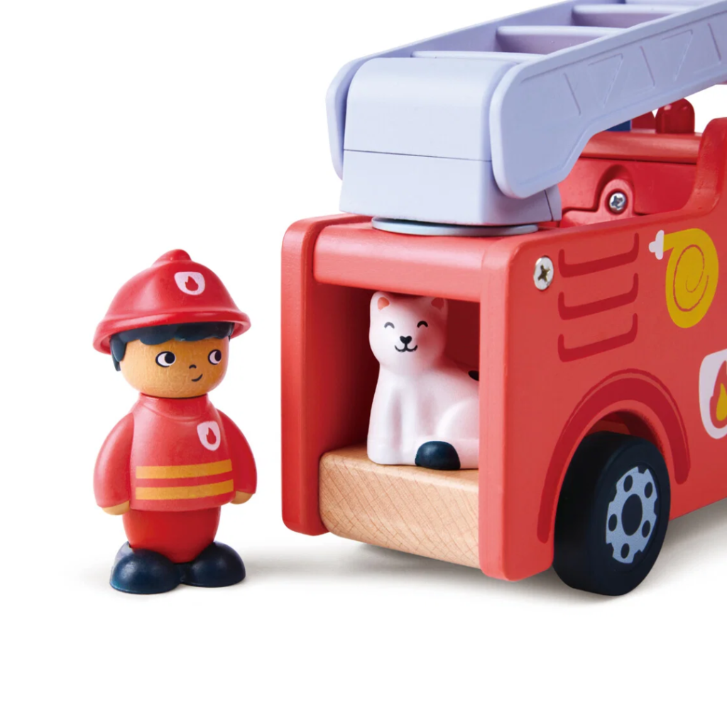 Hape - Vrålande brandbil med ljud och bok