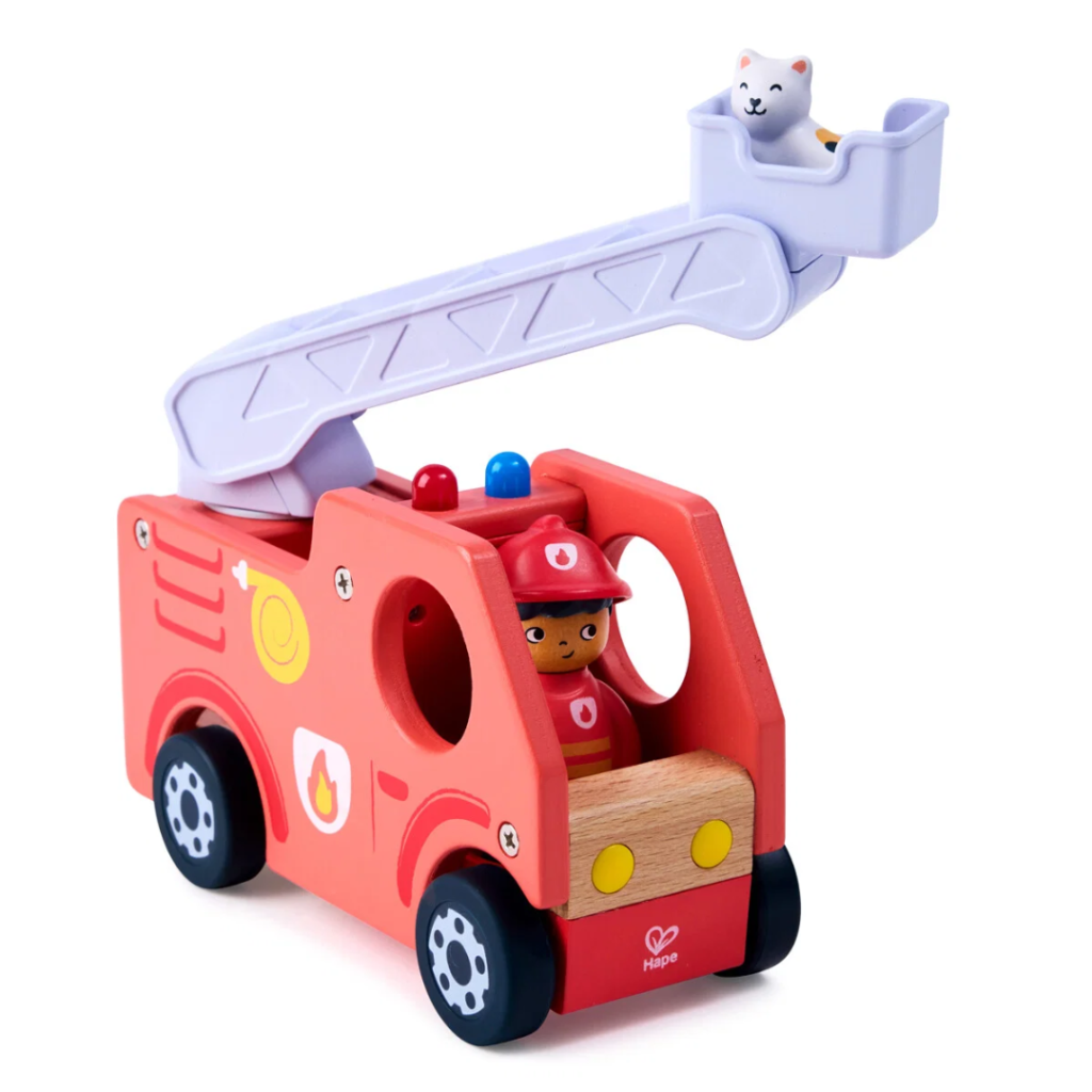 Hape - Vrålande brandbil med ljud och bok