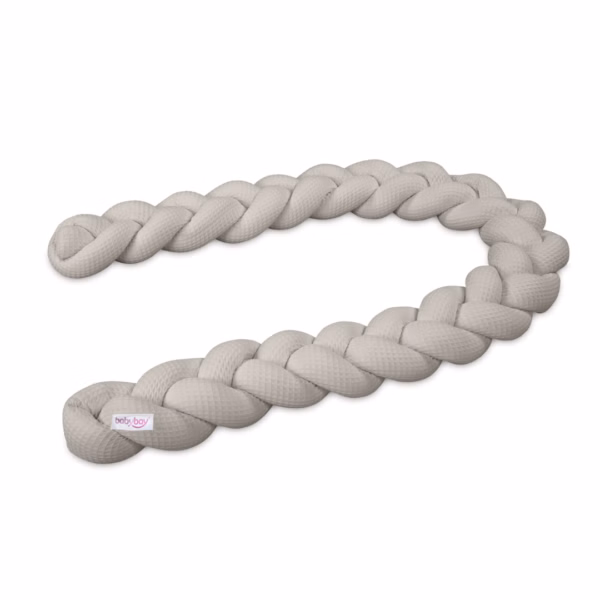babybay flettet sengerand white grey
