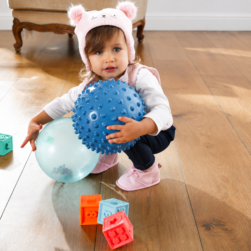 Edushape Regnbågsboll med bollar inuti 18 cm