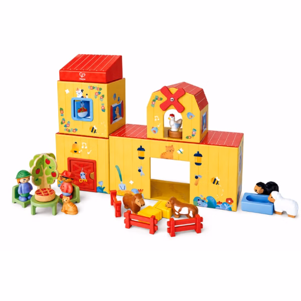 Hape Farm Set med stapelbara lådor 87-3438