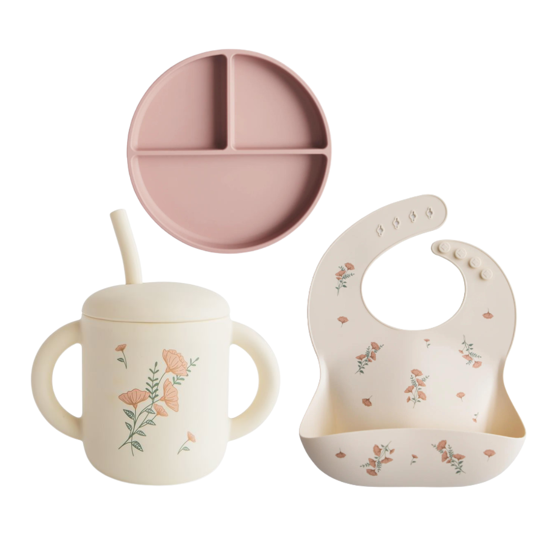 Mushie Silicone Feeding Toddler Set børneservice