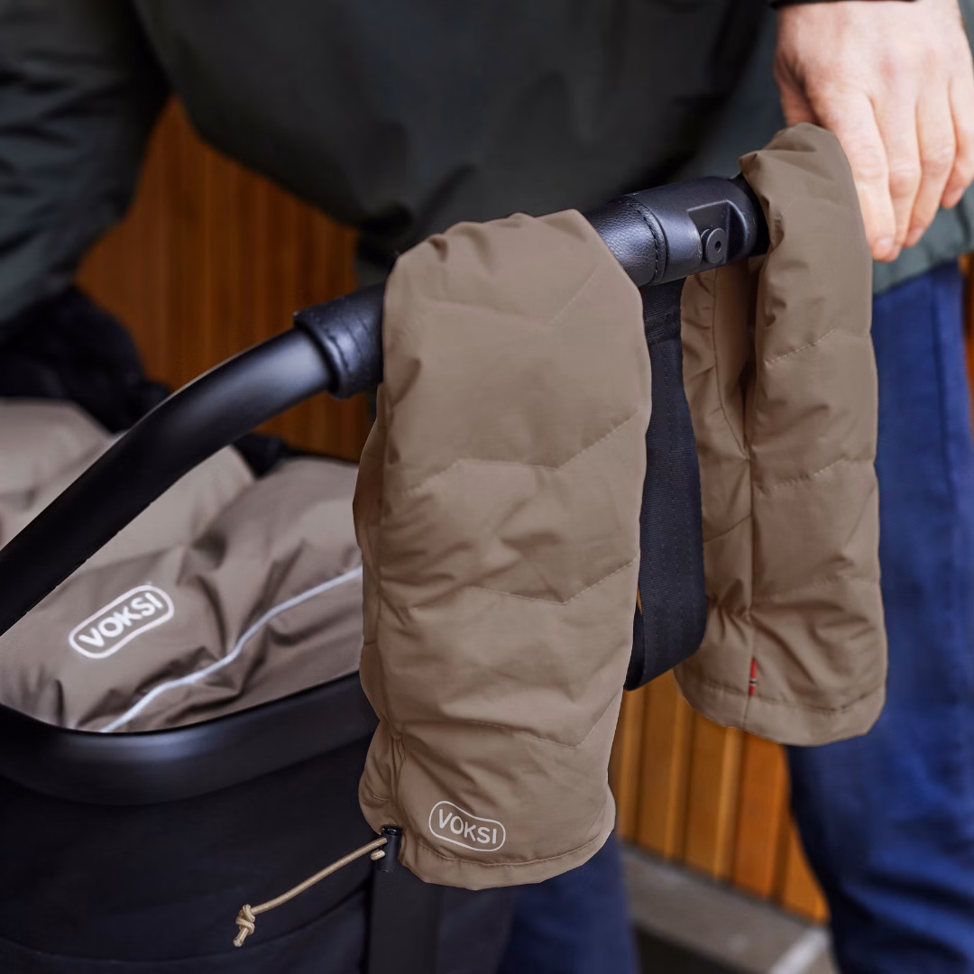 voksi stroller mittens 2026 barnevognshandsker walnut