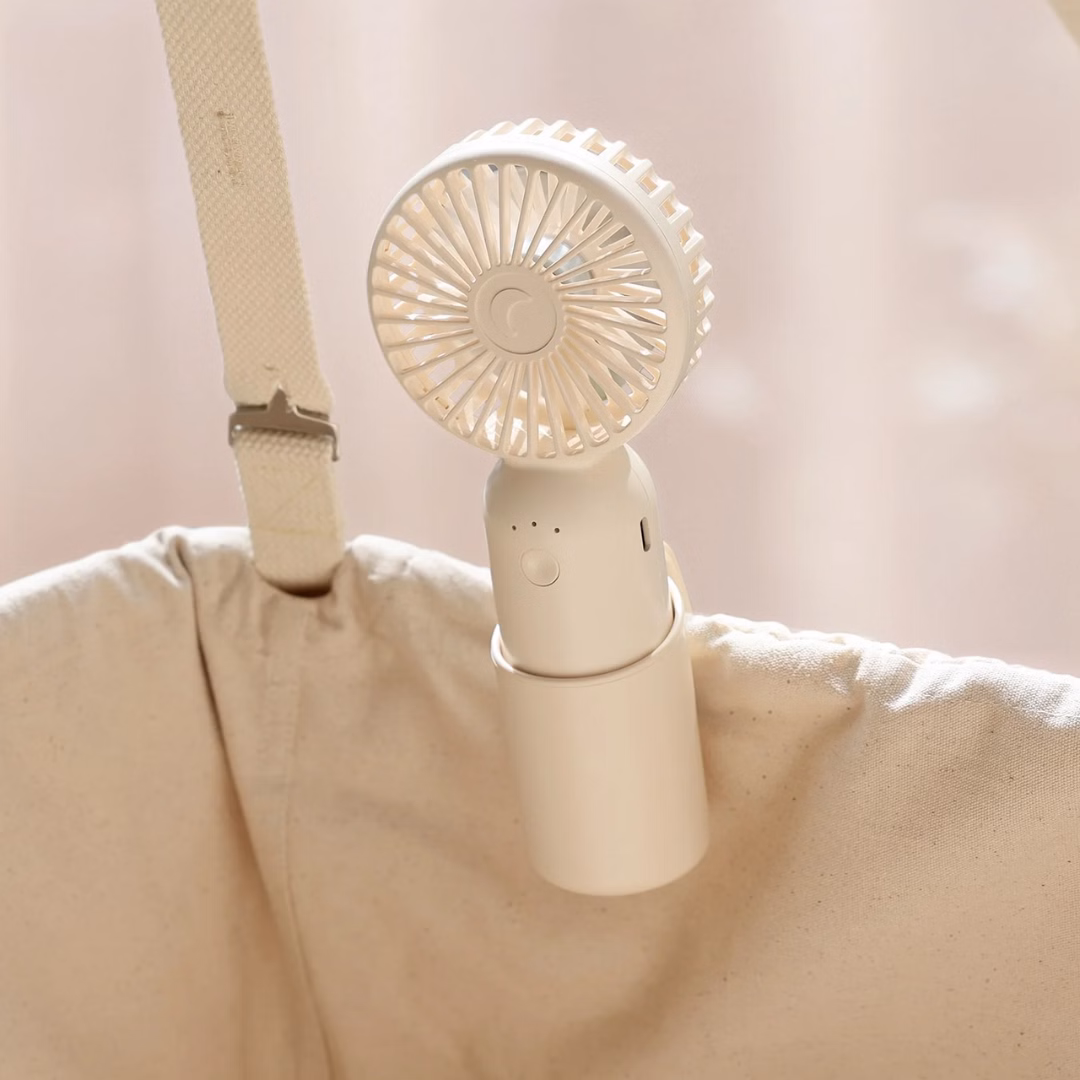 moonboon Mini Ventilator med klips ophæng cream white
