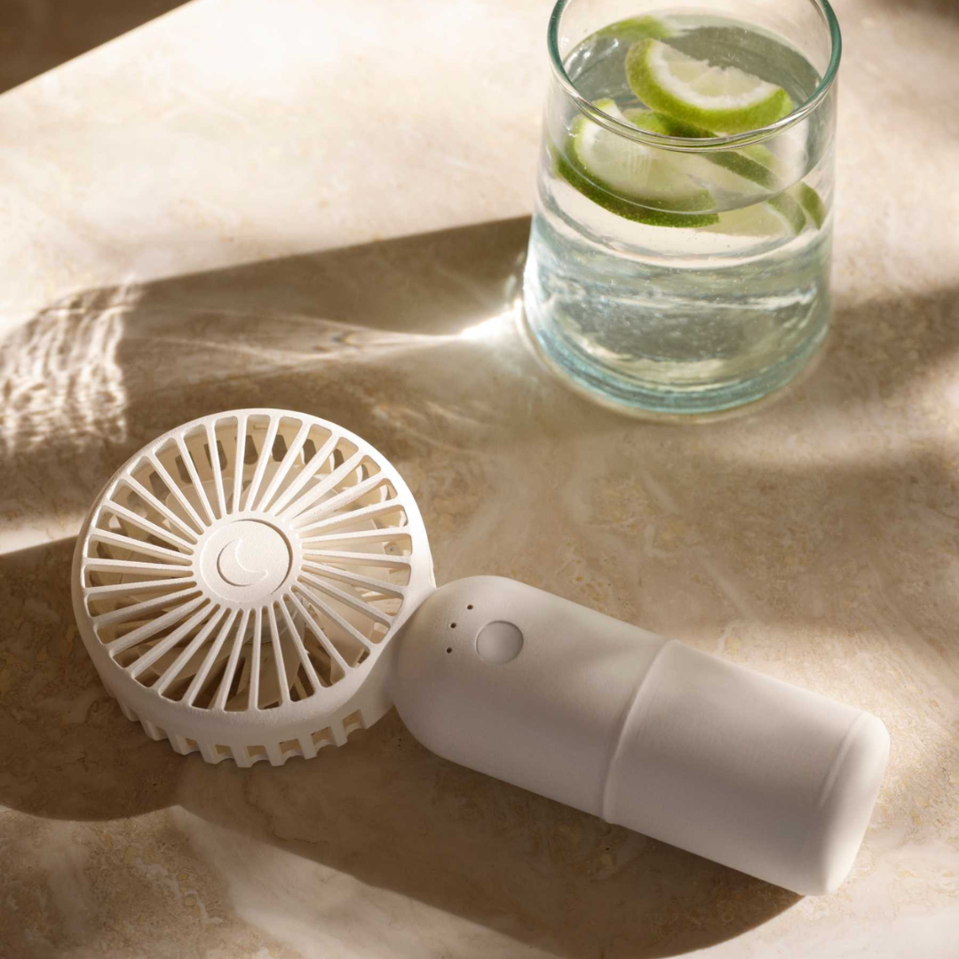 moonboon Mini Ventilator med klips ophæng cream white