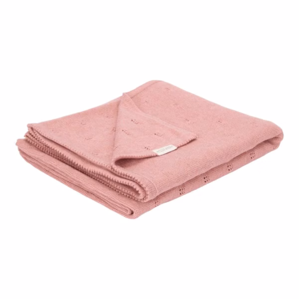 Little Dutch – Stickad filt 70x100 cm – Pure Pink Blush