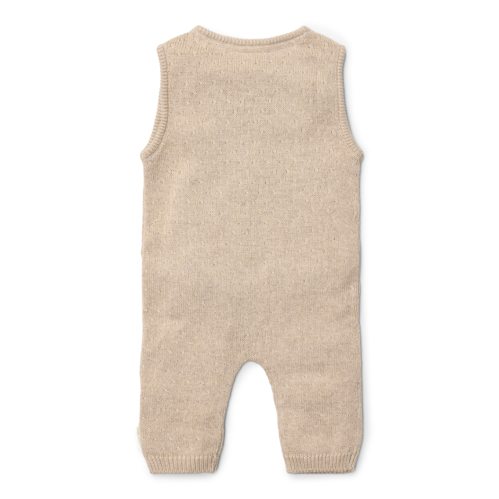 Little Dutch – Stickad overall – Soft Beige Melee