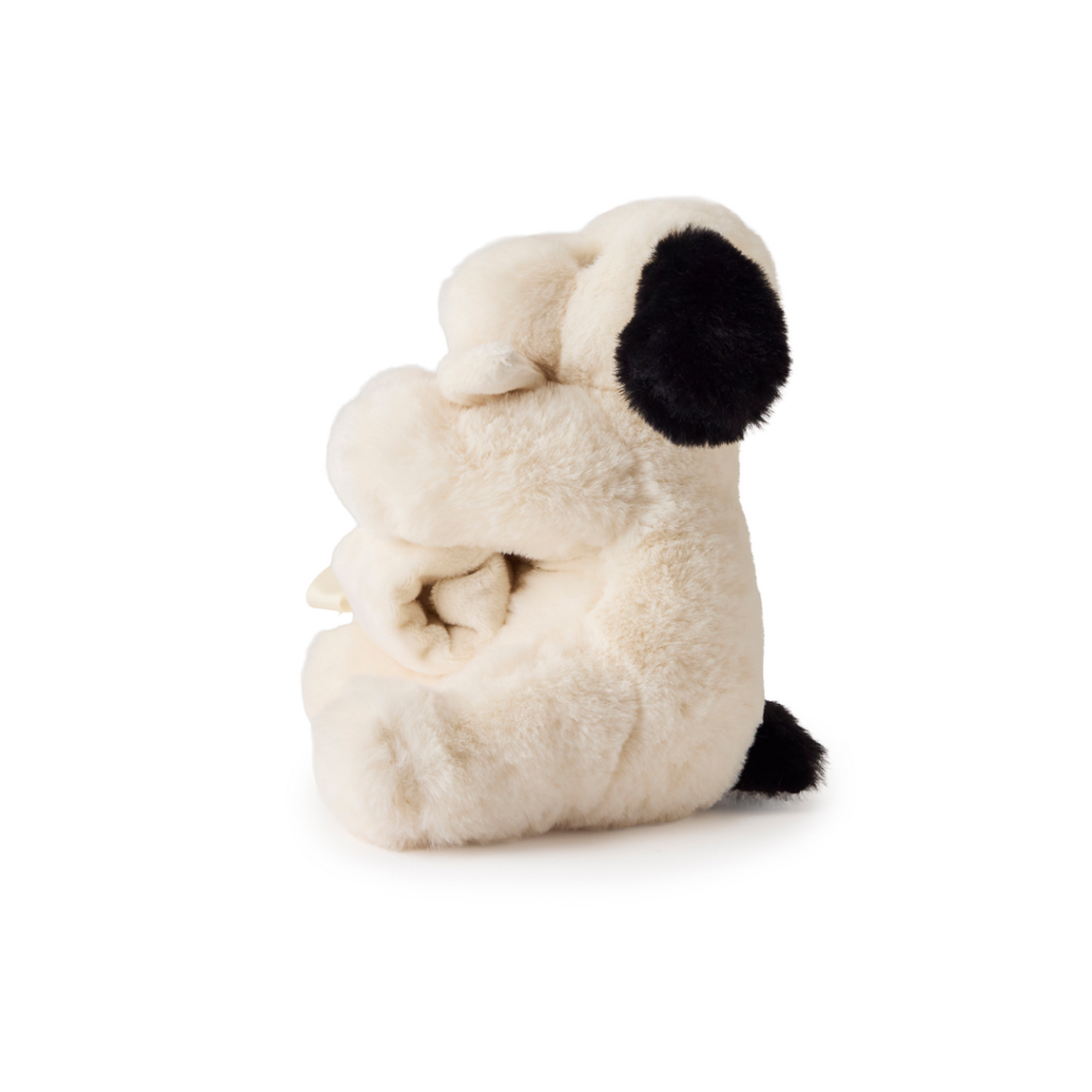 Teddy Hermann – snuttefilt – Hund, svart-vit