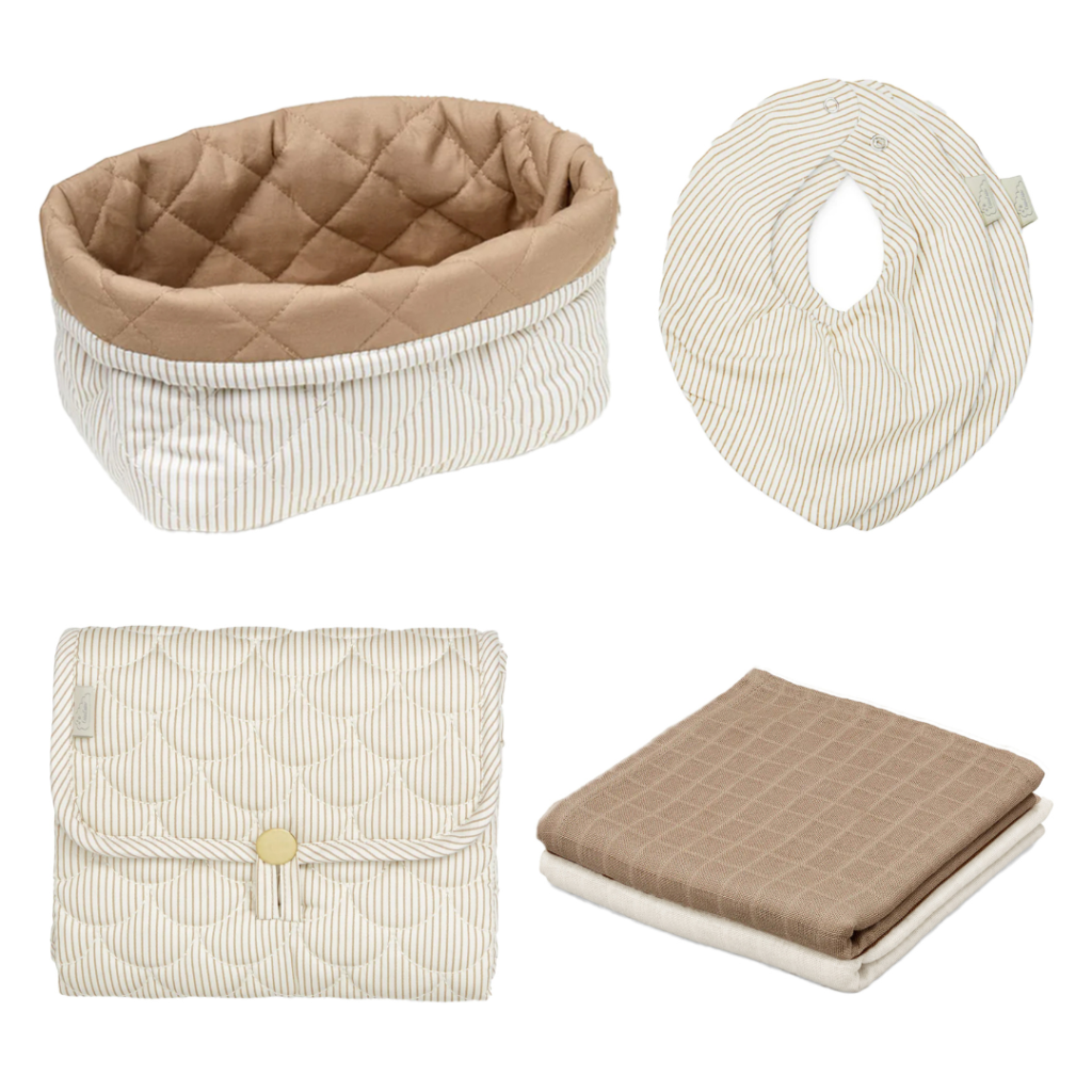Cam Cam Copenhagen Babypresentpaket Classic Stripes, kamel
