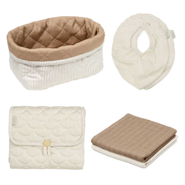 Cam Cam Copenhagen Babypresentpaket Classic Stripes, kamel
