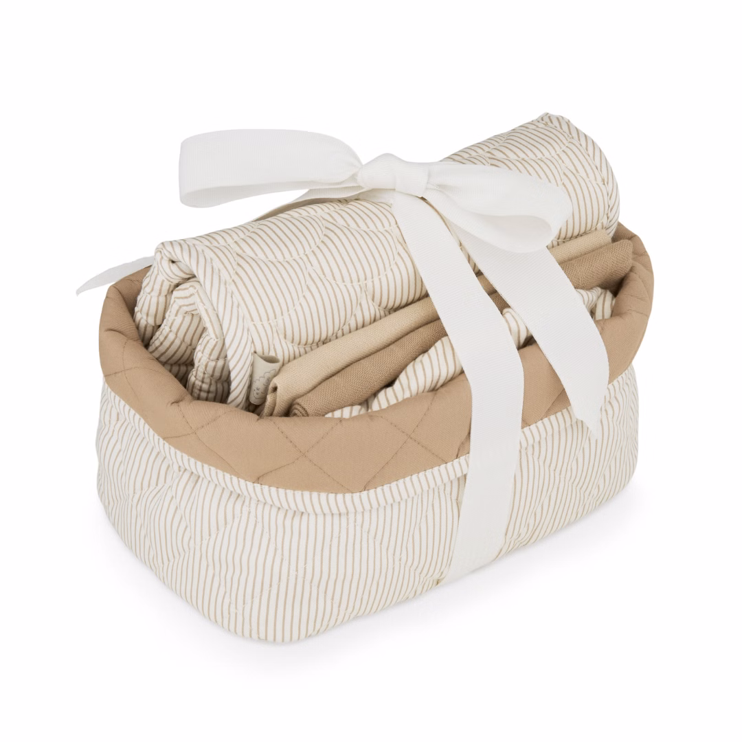 Cam Cam Copenhagen Babygavesæt classic stripes camel