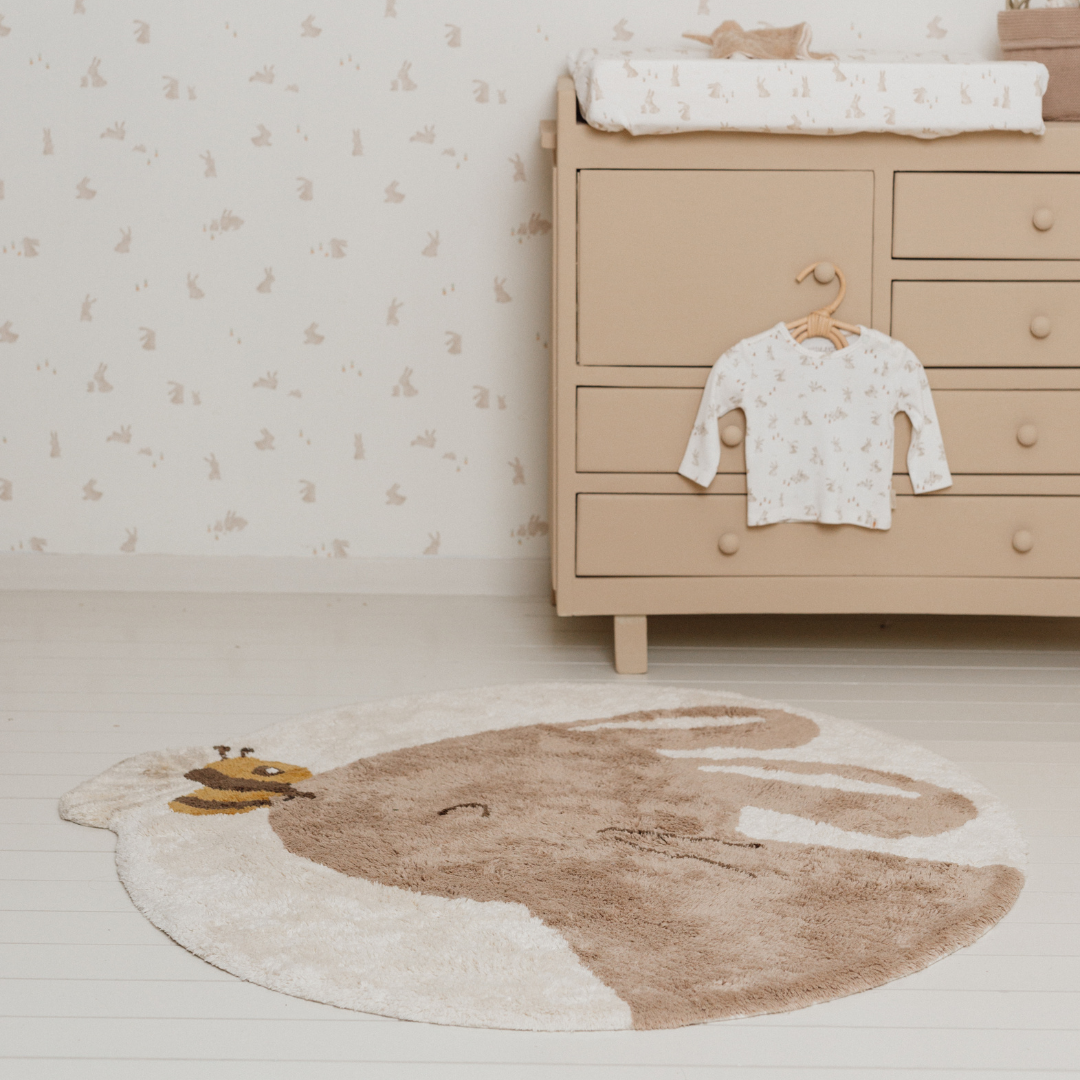 Little Dutch - Tæppe Kaninformet med latex bagside