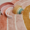 Little Dutch – Filt i regnbågsform, rosa, med latexbaksida