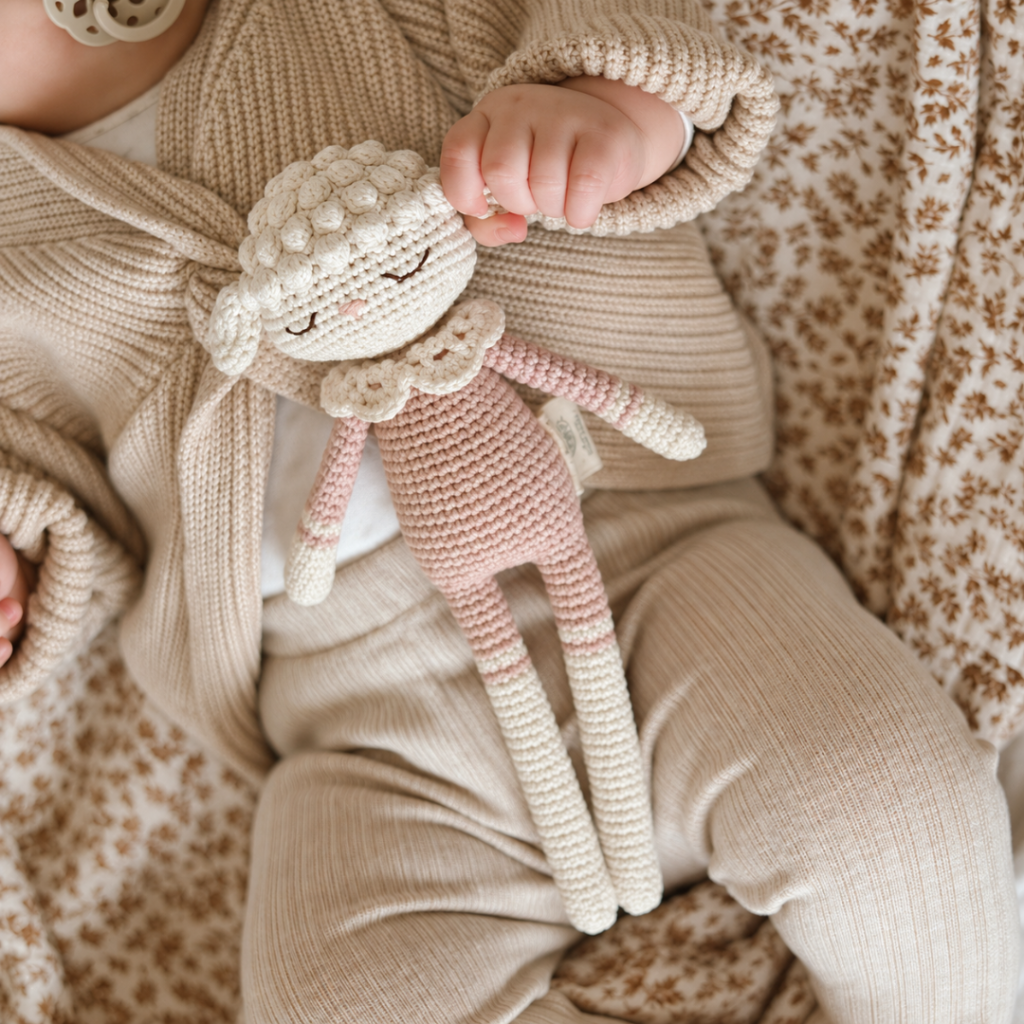 Patti Oslo Lilli Lamb rosa - Hæklet bamse