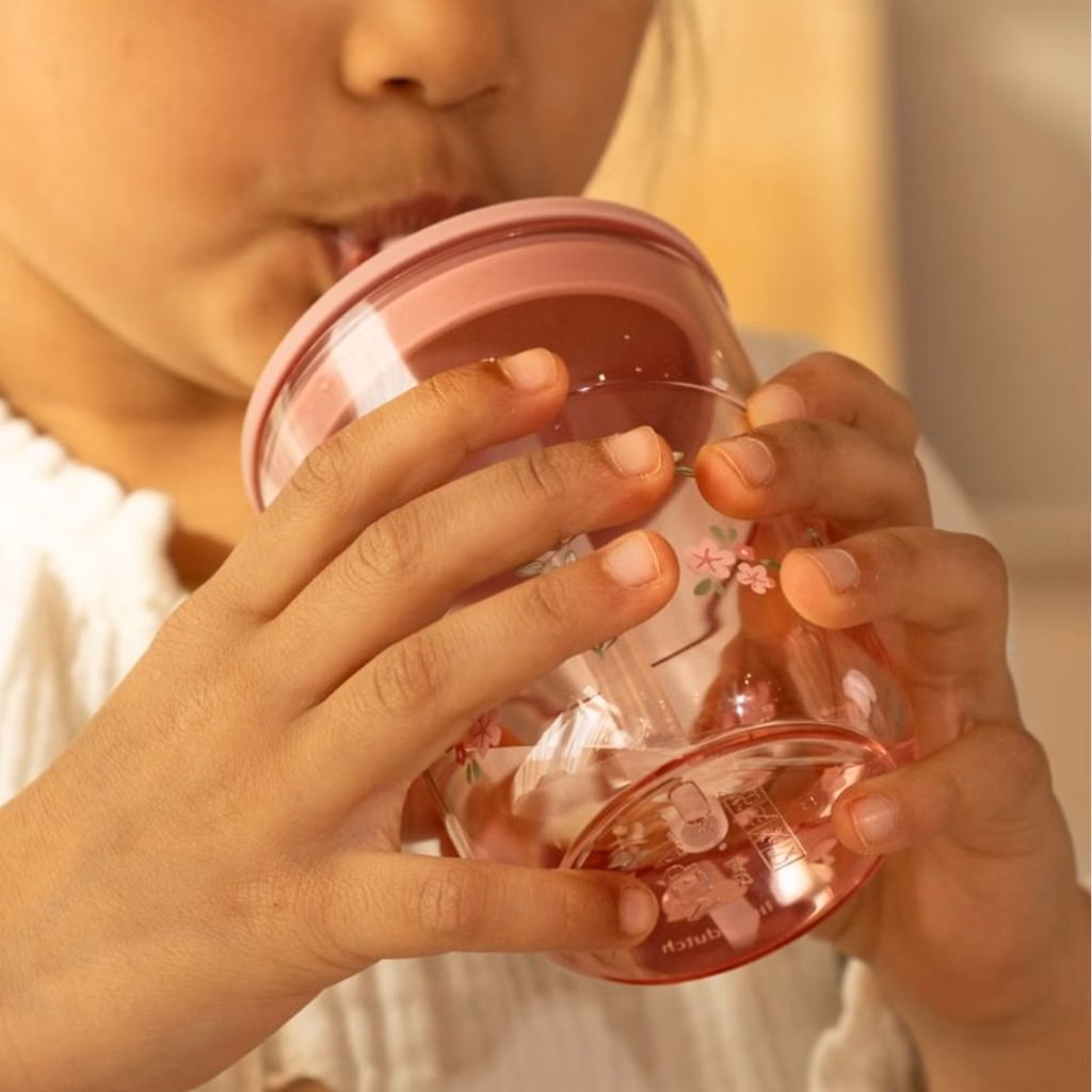 Little Dutch – Barnglas 250 ml med sugrör – Fairy Garden