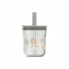 Little Dutch - Børneglas 250 ml med sugerør - Safari Friends