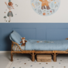 Little Dutch – Mattan Dot Mix, blå med latexbaksida