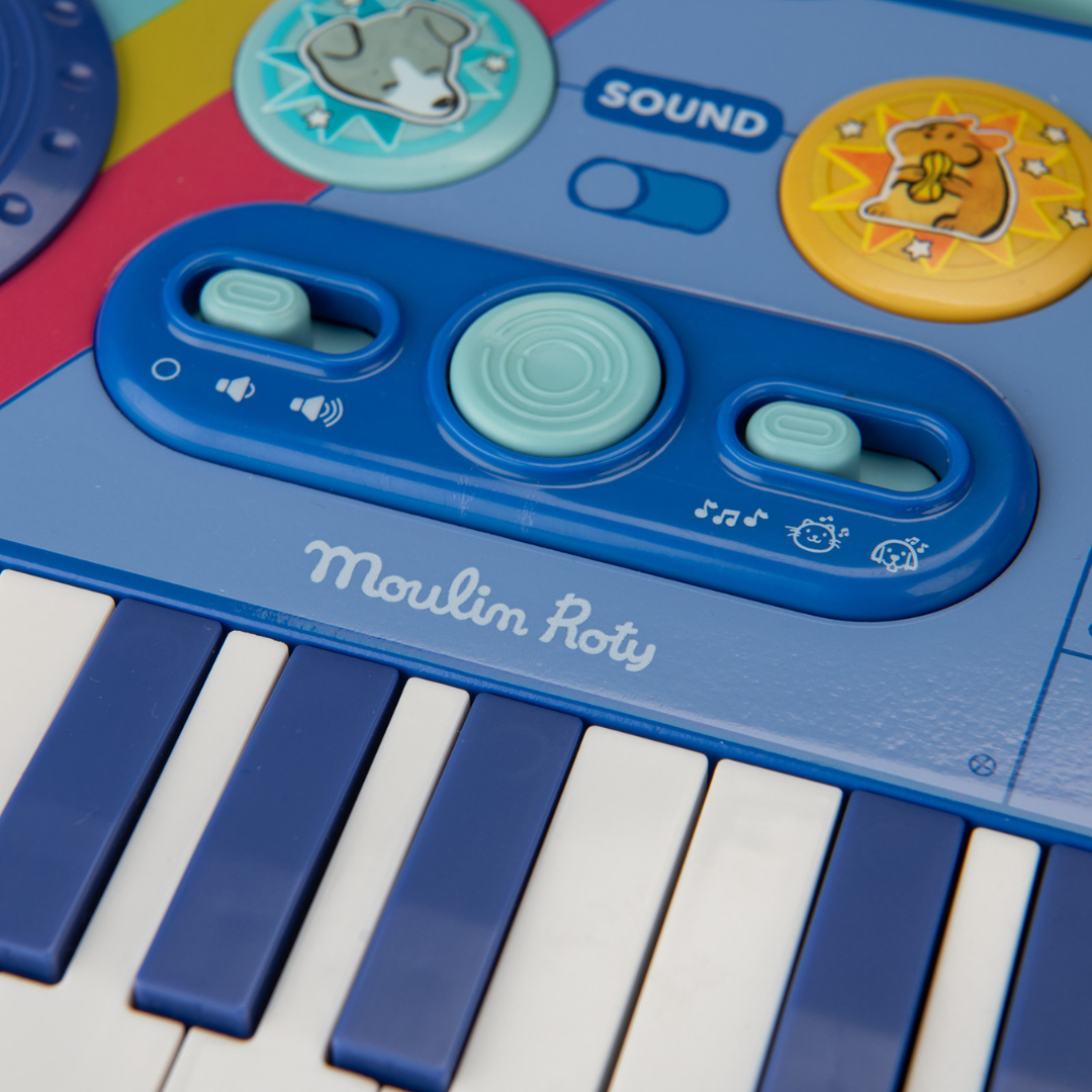Moulin Roty Elektrisk keyboard Puce og Pilou