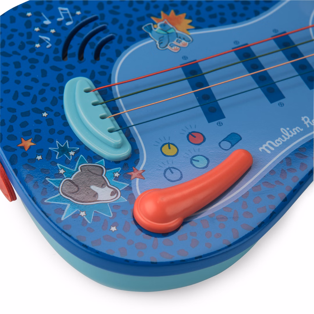 Moulin Roty - Musikinstrument - Elektrisk guitar - Puce og Pilou