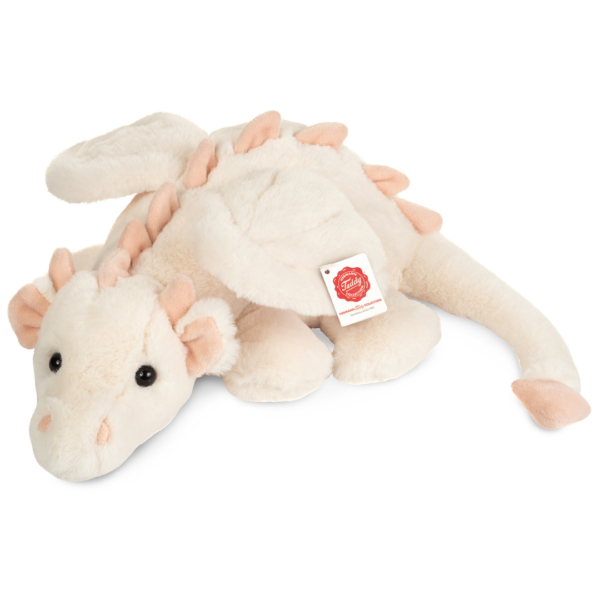 Teddy Hermann – Draken Fluffy 32 cm – vit-rosa