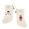 Cam Cam Copenhagen broderad julstrumpa med snögubbe och pepparkaksgubbe