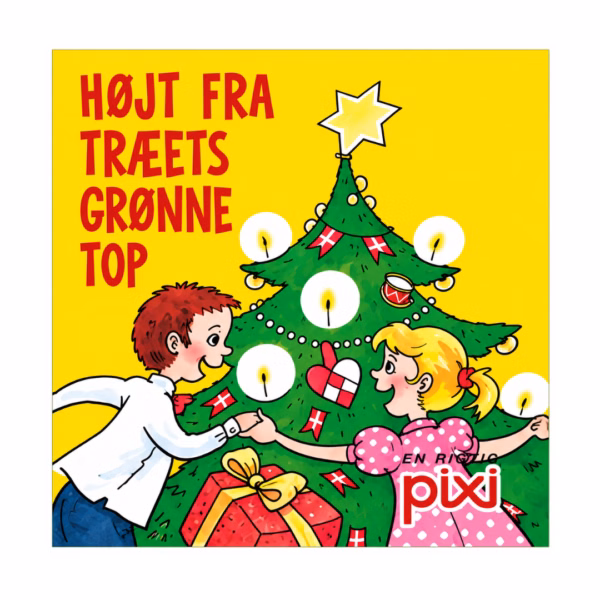 pixi julesange højt fra træets grønne top